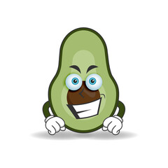 Obraz premium Avocado mascot character with smile expression. vector illustration