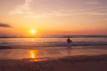 Tropical nature clean beach sunset sky time with sun light.