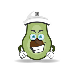 The Avocado mascot character becomes a captain. vector illustration