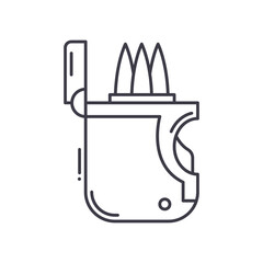 Lighter icon, linear isolated illustration, thin line vector, web design sign, outline concept symbol with editable stroke on white background.