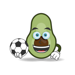 Obraz premium The Avocado mascot character becomes a soccer player. vector illustration