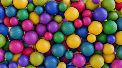 Fototapeta na wymiar Abstract colorful background of plastic balls. 3D illustration