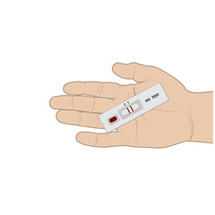 Obraz premium hand holding a positive test result for HIV and AIDS infection, vector illustration in flat style, banner, poster, educational material, textbook, clipart, information