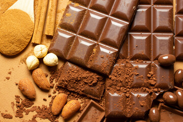 Chocolate milk. Studio shoot. Background, texture ..