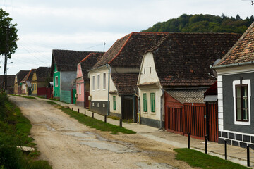 Fototapeta na wymiar Rural landscape of village in Transylvania, Romania