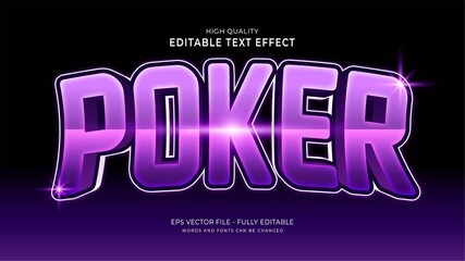 editable 3d poker text style effect