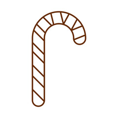 merry christmas, sweet candy cane decoration cartoon line icon