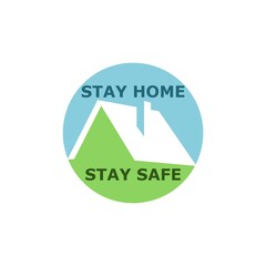 Stay home stay safe logo icon isolated on white background