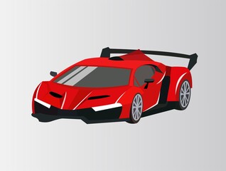 Vector of red sport car on light gray background