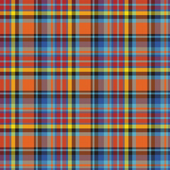 Madras plaid seamless pattern. Vector background of textile ornament. Flat fabric design.