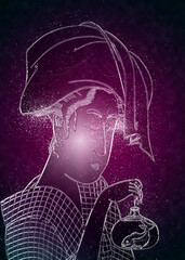 金魚鉢を下げる女	クリスタルバージョン