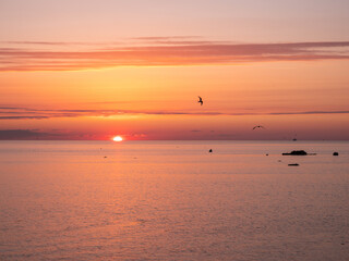 beautiful sunset on the baltic sea