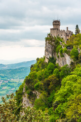 Panorama of the castles and the village of San Marino