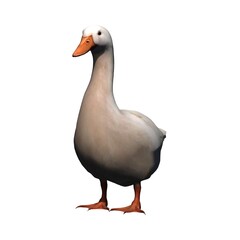 Farm animals - white goose - isolated on white background - 3D illustration