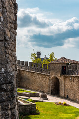 Obraz premium Panorama of the castles and the village of San Marino