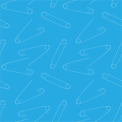 Vector seamless pattern of safe pins.   Sewing craft background.