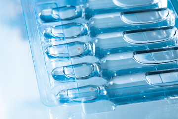 Medical background of ampule vials for injections