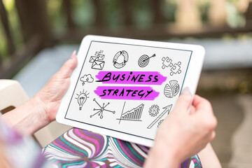 Business strategy concept on a tablet