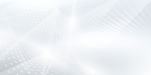 Naklejka premium Abstract grey white background poster with dynamic waves. technology network Vector illustration.