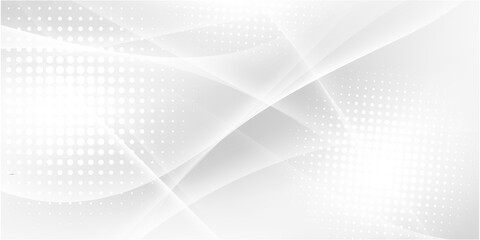 Abstract grey white background poster with dynamic waves. technology network Vector illustration.