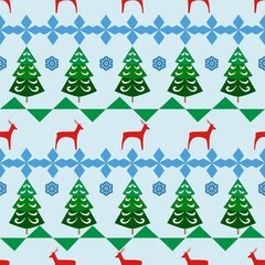 Fototapeta premium Deer and tree pattern for wallpaper, textiles.
