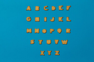  Cookie letter, alphabet, words on bright background