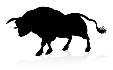 A high quality detailed bull male cow cattle animal silhouette