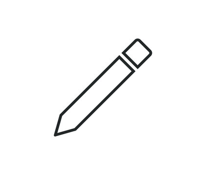 Cartoon flat style pencil icon shape. Education write logo symbol sign. Pen silhouette. Vector illustration image. Isolated on white background.	
