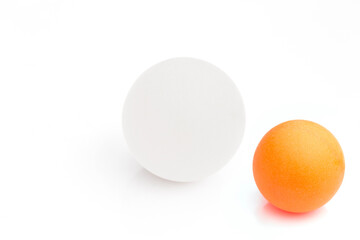 Table tennis ball on a white background.