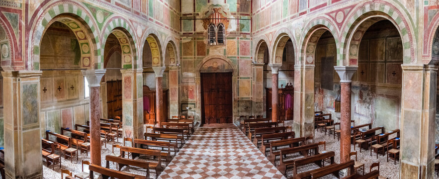 Ancient fortified village and abbey of Sesto al Reghena. Italy