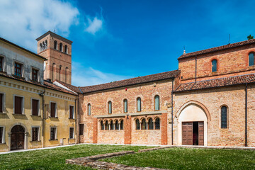 Fototapeta na wymiar Ancient fortified village and abbey of Sesto al Reghena. Italy