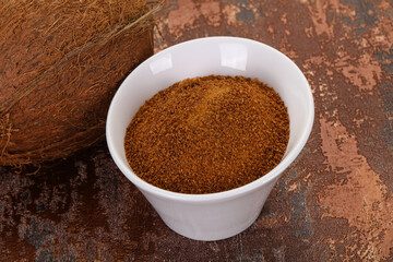 Coconut brown sugar in the bowl