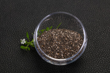 Dietary Chia seeds in the bowl