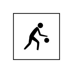 Sports player. Logo play with ball. Vector.