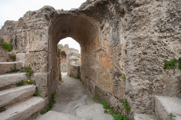 Fototapeta na wymiar Archway at Antonine Thermae; Tunis; Tunisia