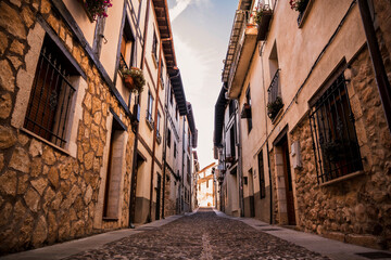 Streets of Covarrubias, a famous village in Burgos (Spain)