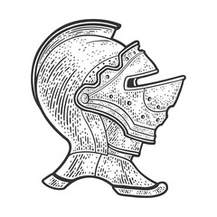 knight helmet sketch raster illustration