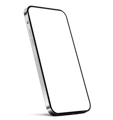 Smartphone blank screen with frameless design standing on the edge with shadow - vector eps 10 format with easy way to replace background