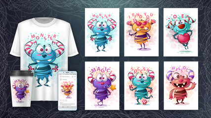 Cute monsters poster and merchandising