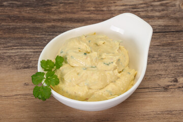 Hummus snack with olive oil