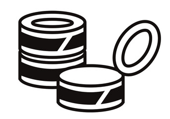 缶詰のシンプルなアイコン/白黒