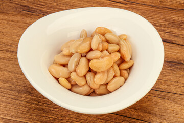White beans kidney in the bowl