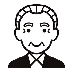 高齢者のシンプルなアイコン/白黒