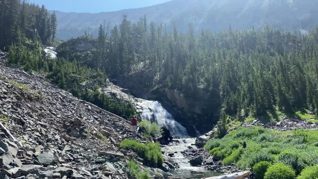 Beautiful waterfall and river in crazy mountains mountain range visit montana, outdoors, wilderness