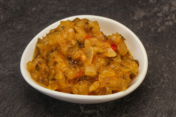 Relish sauce with cucumbers and mustard