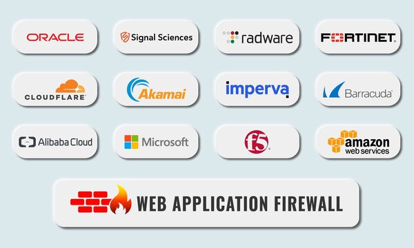 Vector Illustration Of Web Application Firewall Tools In 3D Web Button. Cybersecurity Concept. Neumorphism Style.