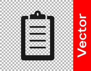 Black Sport training program or fitness plan icon isolated on transparent background. Vector.