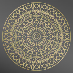 Mandala. Decorative plate in gold for interior design. Home decor.