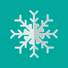 Christmas Snowflake Icon Vector Flat Background