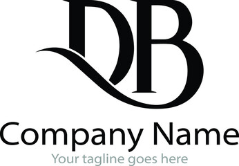 DB or BD letter logo design